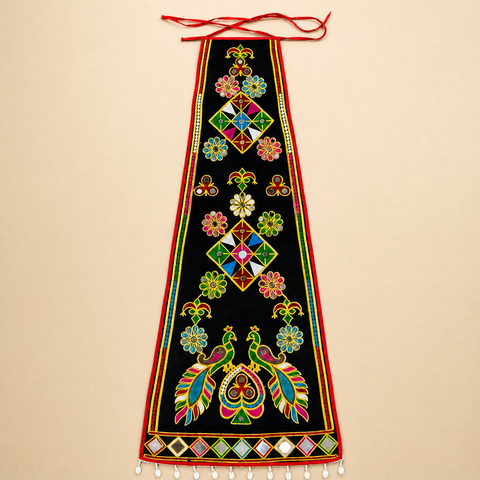 Mor Kali Hand Embroidered Kamarbandh Waist Panel for Chaniya Choli
