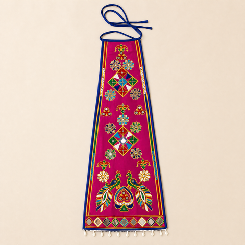 Mor Kali Hand Embroidered Kamarbandh Waist Panel for Chaniya Choli