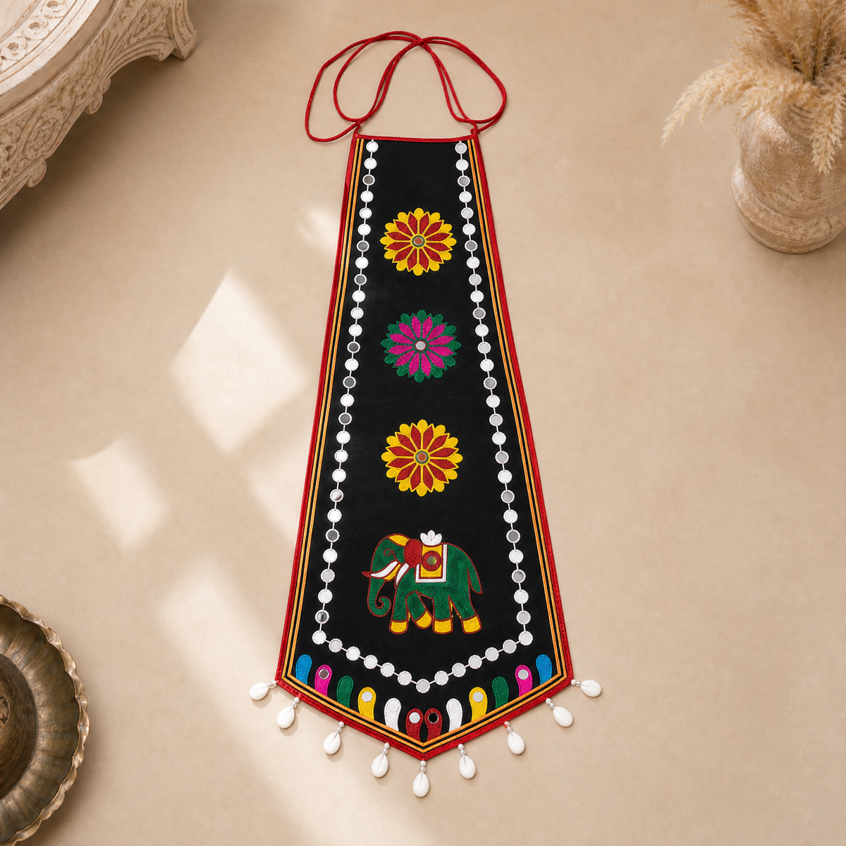 Black | Rynoka Hathi Kali kamarbandh for girls in – flat lay