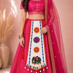 White | Rynoka Hathi Kali kamarbandh for girls in –– styled on model