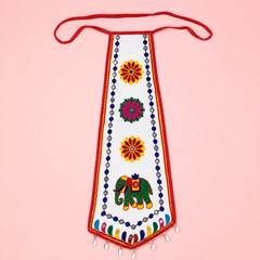 White | Rynoka Hathi Kali kamarbandh for girls in – flat lay