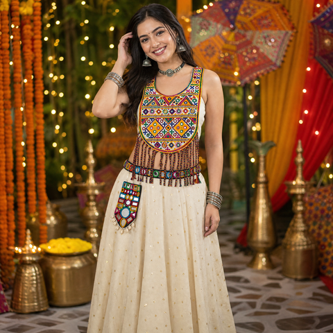 Hira Bharat Hand Embroidered Kanthi Yoke for Chaniya Choli & Kurti
