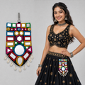 Kaudi Bharat Hand Embroidered Mirror Pouch for Lehenga & Chaniya Choli