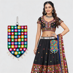 Gol Bharat Hand Embroidered Mirror Pouch for Lehenga & Chaniya Choli