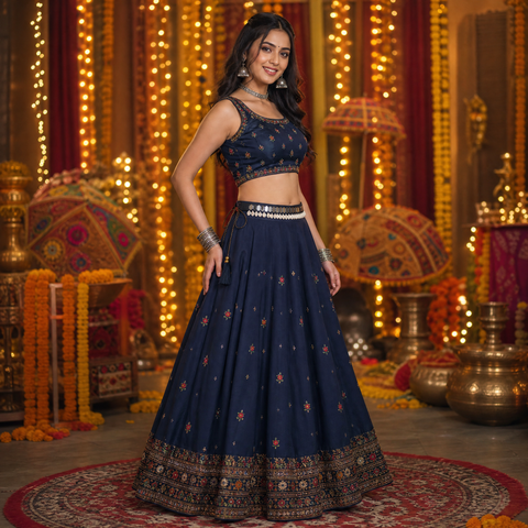 Shatkon Kandora Hand-Set Mirror Belt for Lehenga & Chaniya Choli