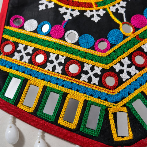 black | Girls Rosette Waist Panel