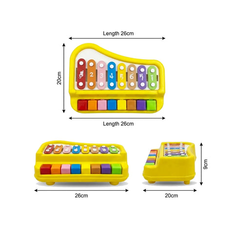 Kids 2-in-1 Xylophone Piano Toy – 7 Tuned Metal Keys for Toddlers