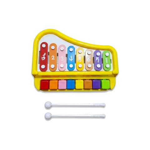 Kids 2-in-1 Xylophone Piano Toy – 7 Tuned Metal Keys for Toddlers