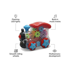 Musical Train Toy with Flashing Lights & Moving Gears for Toddlers
