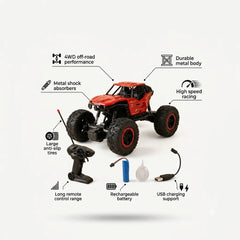 RC Rock Crawler Car – USB Rechargeable Off-Road Toy for Kids