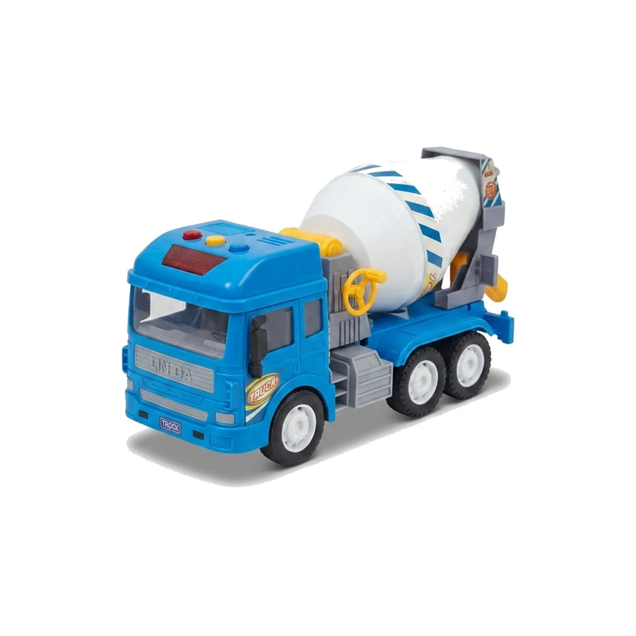 Toy Cement Mixer Truck with Rotating Drum for Kids