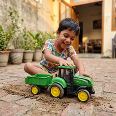 Toy Tractor Trolley Set with Detachable Farm Trailer for Kids